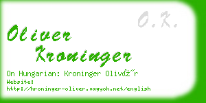 oliver kroninger business card